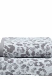 Fusion 'Animal Print' Heavyweight 100% Cotton Jacquard Towel in Grey - thumbnail 2