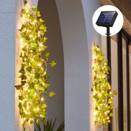 Leaper 2M 20L Two Colours Maple Leaf Green Vine Solar Garden Decorative Lights