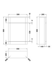 Balterley Floor Standing WC Toilet Unit Gloss White 550mm - thumbnail 2