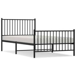 Berkfield Home Metal Bed Frame with Headboard & Footboard Black 100x200 cm - thumbnail 3