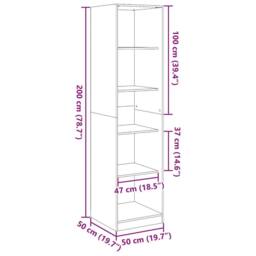 Berkfield Home Wardrobe Old Wood 50x50x200 cm Engineered Wood in Brown - Size: 50 x 50 x 200 cm - thumbnail 9