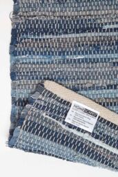 Homescapes Denim Handwoven Striped Chindi Hall Runner, 66 x 200 cm in Blue - Size: 66 cm x 200 cm - thumbnail 5