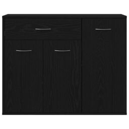 Berkfield Home Sideboard Black Oak 88x30x70 cm Engineered Wood - Size: 88 x 30 x 70 cm - thumbnail 5