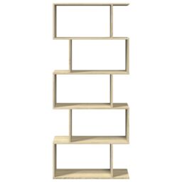 Berkfield Home Room Divider Bookcase 5-Tier Sonoma Oak 70x24x161 cm Engineered Wood in Brown - Size: 70 x 24 x 161 cm - thumbnail 5