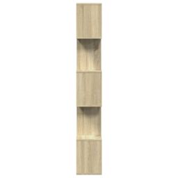 Berkfield Home Room Divider Bookcase 5-Tier Sonoma Oak 70x24x161 cm Engineered Wood in Brown - Size: 70 x 24 x 161 cm - thumbnail 6