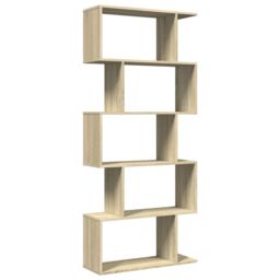 Berkfield Home Room Divider Bookcase 5-Tier Sonoma Oak 70x24x161 cm Engineered Wood in Brown - Size: 70 x 24 x 161 cm - thumbnail 2