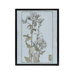"Artery8 Aster on Green Ground Framed Canvas Wall Art Print Overbeck in Blue - Size: W12"" x H16""" - thumbnail 1