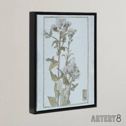 "Artery8 Aster on Green Ground Framed Canvas Wall Art Print Overbeck in Blue - Size: W12"" x H16""" - thumbnail 2