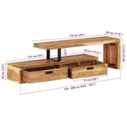 Berkfield Home TV Stand Solid Wood Acacia in Brown - thumbnail 8