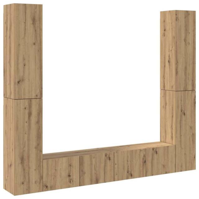 Berkfield Home Wall Mounted TV cabinets 6 pcs Artisan Oak Engineered Wood in Brown - image 1