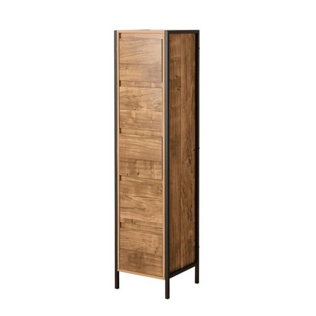 FORGEVIO Bathroom Cabinet Storage Tall Floor Unit 5 Drawer Metal Frame in Brown - image 1