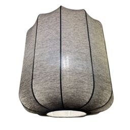 CGC Lighting Lila Grey Cylinder Ribbed Stretch Cotton Fabric Lampshade in Dark Grey - thumbnail 8