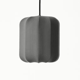 CGC Lighting Lila Grey Cylinder Ribbed Stretch Cotton Fabric Lampshade in Dark Grey - thumbnail 1