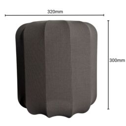 CGC Lighting Lila Grey Cylinder Ribbed Stretch Cotton Fabric Lampshade in Dark Grey - thumbnail 4