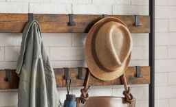 Modcraft Industrial Coat Tree with Shoe Storage Bench - 9 Hooks & Rustic Brown - Size: Large - thumbnail 3