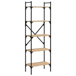 Berkfield Home Bookcase 5-Tier Sonoma Oak 56x31.5x174 cm Engineered Wood in Brown - thumbnail 2