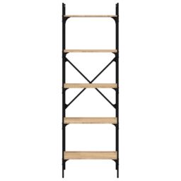 Berkfield Home Bookcase 5-Tier Sonoma Oak 56x31.5x174 cm Engineered Wood in Brown - thumbnail 4