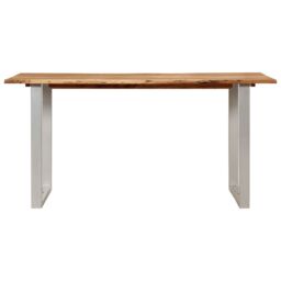 Berkfield Home Dining Table 154x80x76 cm Solid Acacia Wood in Brown - Size: 154 x 80 x 76 cm - thumbnail 2