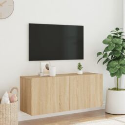 Berkfield Home TV Cabinet Wall-mounted Sonoma Oak 100x30x41 cm in Brown - Size: 100 x 30 x 41 cm - thumbnail 3