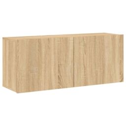 Berkfield Home TV Cabinet Wall-mounted Sonoma Oak 100x30x41 cm in Brown - Size: 100 x 30 x 41 cm - thumbnail 2