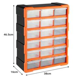 KORVIXA 18 Drawers DIY Storage Organiser Craft Box in Orange - Size: 500mm - thumbnail 2