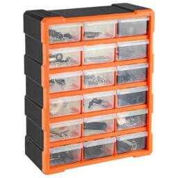 KORVIXA 18 Drawers DIY Storage Organiser Craft Box in Orange - Size: 500mm - thumbnail 4