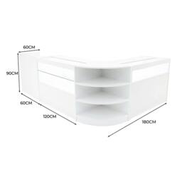 Monstershop Europa LED Shop Counter Set B1200, C1200, TB60 & LM60 - White - thumbnail 3