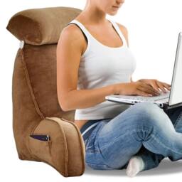 VOGREX Memory Foam Reading Pillow Lumbar Arm Back Support in Brown - thumbnail 1