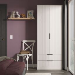 Ready Assembled 2 U Menai 2 Door 2 Drawer Wardrobe (Ready Assembled) in Taupe - thumbnail 1