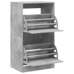 Berkfield Home Shoe Cabinet with 2 Flip-Drawers Concrete Grey 60x42x108 cm - Size: 60 x 42 x 108 cm - thumbnail 5