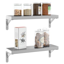Berkfield Home Shelf Brackets 4 pcs 15x2.5x11.5 cm Silver Stainless Steel - thumbnail 4