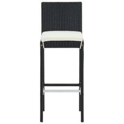 Berkfield Home 7 Piece Garden Bar Set with Cushions Poly Rattan Black - thumbnail 4