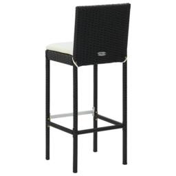 Berkfield Home 7 Piece Garden Bar Set with Cushions Poly Rattan Black - thumbnail 6
