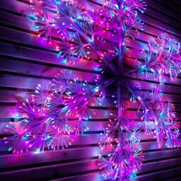 Samuel Alexander 1.2m Twinkling Starburst Snowflake Christmas decoration with 960 Rainbow LEDs in White - thumbnail 4