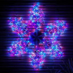 Samuel Alexander 1.2m Twinkling Starburst Snowflake Christmas decoration with 960 Rainbow LEDs in White - thumbnail 1