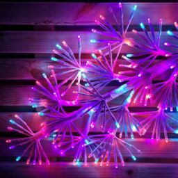 Samuel Alexander 1.2m Twinkling Starburst Snowflake Christmas decoration with 960 Rainbow LEDs in White - thumbnail 6