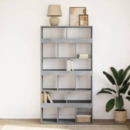 Berkfield Home Classic Bookcase Concrete Grey 100x33x187.5 cm Engineered Wood - thumbnail 1