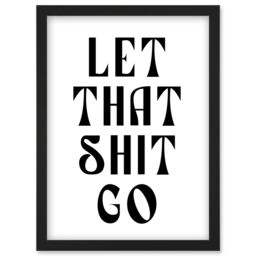Artery8 Funny Bathroom Wall Art Let That S**t Go Toilet Sign Bathroom Yoga Decor Artwork Framed Wall Art Print A4 in Black - thumbnail 1