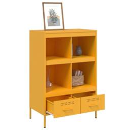 Berkfield Home Highboard Mustard Yellow 68x39x101.5 cm Steel - thumbnail 5