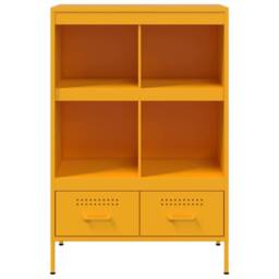 Berkfield Home Highboard Mustard Yellow 68x39x101.5 cm Steel - thumbnail 6