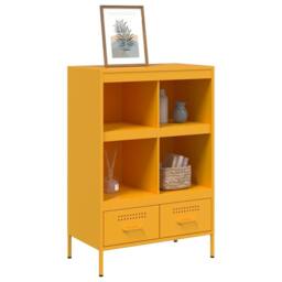 Berkfield Home Highboard Mustard Yellow 68x39x101.5 cm Steel - thumbnail 4