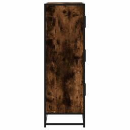 Berkfield Home Highboard Smoked Oak 68x35x106.5 cm Engineered Wood & Metal in Brown - thumbnail 5