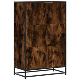 Berkfield Home Highboard Smoked Oak 68x35x106.5 cm Engineered Wood & Metal in Brown - thumbnail 2