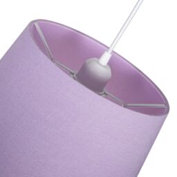 Happy Homewares Traditional Linen Fabric Drum Shade for Pendant & Lampshade in Lilac - Size: 12 inches - thumbnail 4