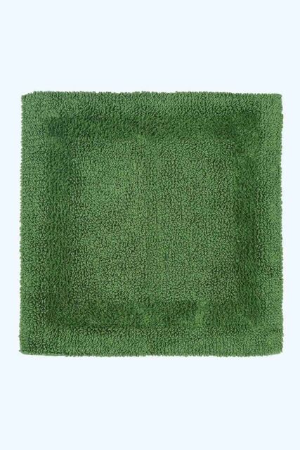 Homescapes Luxury Square Bath Mat 1600GSM 100% Cotton Reversible Shower Mat, 50cm in Light Green - image 1