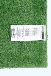 Homescapes Luxury Square Bath Mat 1600GSM 100% Cotton Reversible Shower Mat, 50cm in Light Green - thumbnail 3