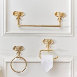 Melody Maison Metallic Gold Elephant Toilet Roll Holder 18cm X 19cm - Size: 18 cm X 19 cm - thumbnail 6