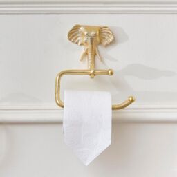 Melody Maison Metallic Gold Elephant Toilet Roll Holder 18cm X 19cm - Size: 18 cm X 19 cm - thumbnail 3