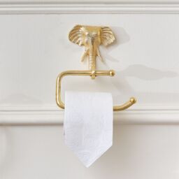 Melody Maison Metallic Gold Elephant Toilet Roll Holder 18cm X 19cm - Size: 18 cm X 19 cm - thumbnail 2