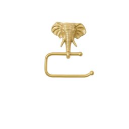 Melody Maison Metallic Gold Elephant Toilet Roll Holder 18cm X 19cm - Size: 18 cm X 19 cm